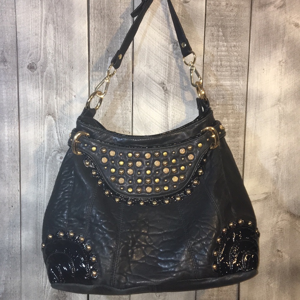 Betsy Johnson Black Leather Bag